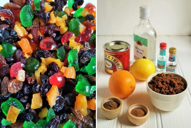 Assorted_dried_fruit_alongside_typical_fruit_cake_flavourings